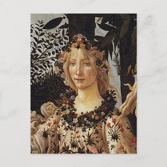 Cartão Postal Primavera, Detalhe da Flora de Sandro Botticelli (Frente)