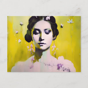 Cartão Postal Primavera Deusa Yellows e Pinks