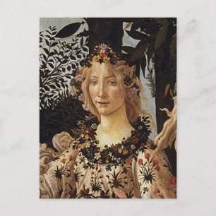 Cartão Postal Primavera, Flora detalhe por Sandro Botticelli