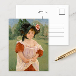 Cartão Postal Primavera: Margot em um jardim | Mary Cassatt