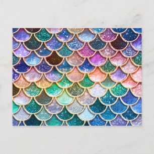 Cartão Postal Primavera Mermaid Glitter Scals - Mermaidescales