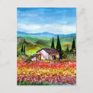CARTÃO POSTAL PRIMAVERA NA PAISAGEM DA TOSCANA