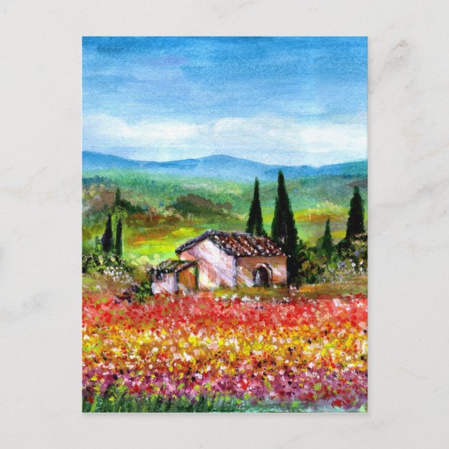 CARTÃO POSTAL PRIMAVERA NA PAISAGEM DA TOSCANA (Frente)