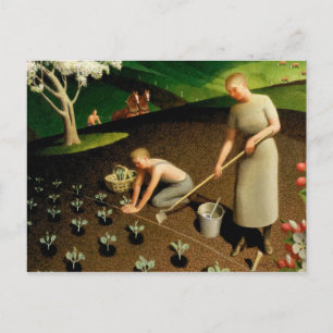 Cartão Postal Primavera no Campo, 1941 por Grant Wood