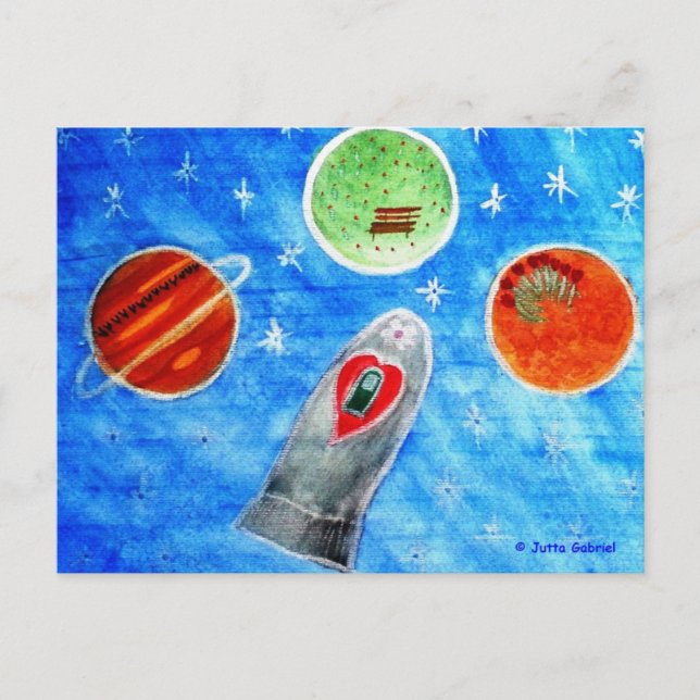 Cartão Postal ...Primavera No Espaço...arte por Jutta Gabriel... (Frente)