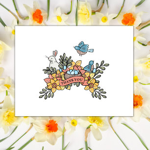 Cartão Postal Primavera Obrigado Chá de fraldas Páscoa