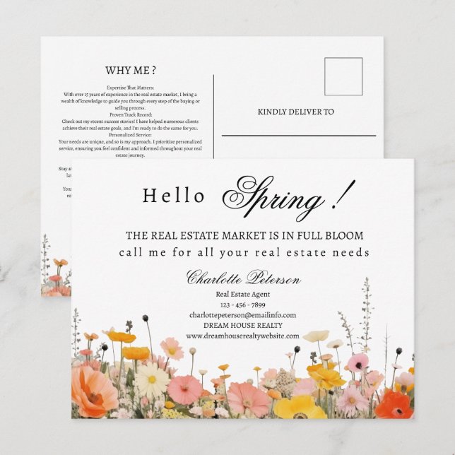 Cartão Postal Primavera Real Estate Marketing ou perspectiva (Frente/Verso)