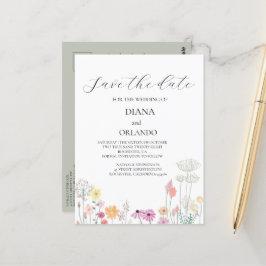 Cartão Postal Primavera selvagem colorido, salvar a data