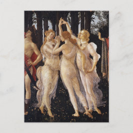 Cartão Postal Primavera, Three Graces, por Sandro Botticelli