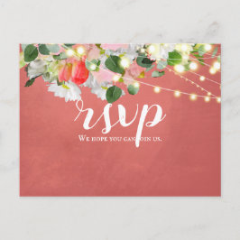 Cartão Postal Primavera Tulipas e Rosas| RSVP de Blush