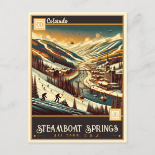 Cartão Postal Primaveras a vapor, Colorado   Vintage