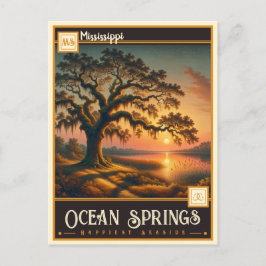 Cartão Postal Primaveras do oceano, Mississippi | Vintage