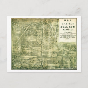 Cartão Postal Primeira Batalha de Bull Run - Guerra Civil Panorâ