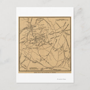 Cartão Postal Primeira Batalha de Bull Run - Guerra Civil Panorâ