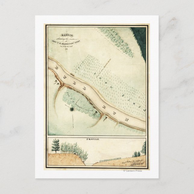 Cartão Postal Primeira Batalha de Bull Run - Guerra Civil Panorâ (Frente)