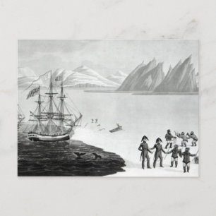 Cartão Postal Primeira comunicação com os nativos do Príncipe