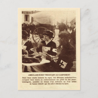 Cartão Postal Primeira Guerra Mundial, fazendo malha para os