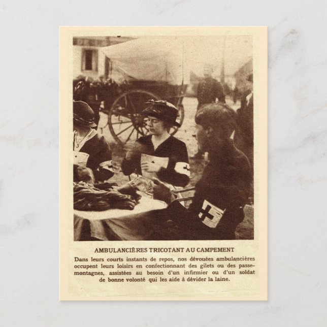 Cartão Postal Primeira Guerra Mundial, fazendo malha para os (Frente)