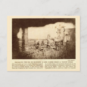 Cartão Postal Primeira Guerra Mundial, França, Árvores marcam tr