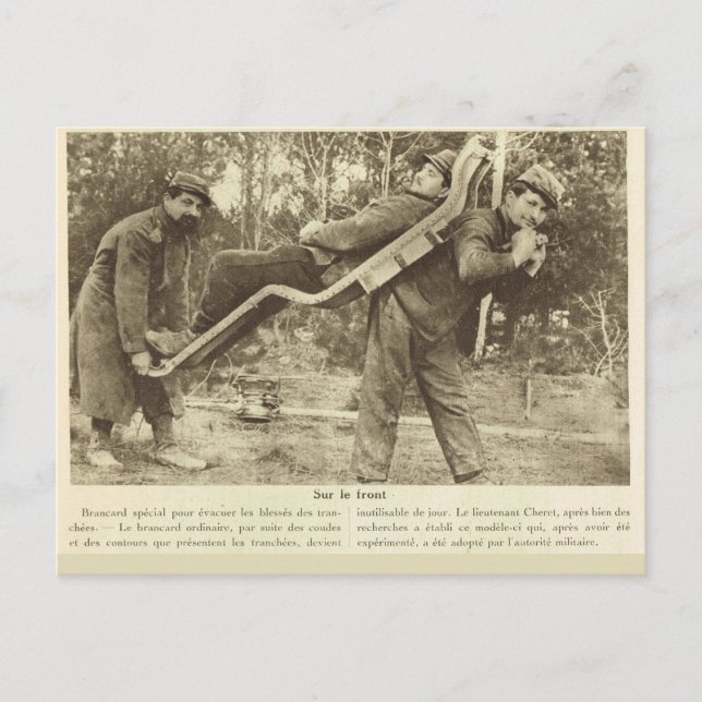 Cartão Postal Primeira Guerra Mundial, França, Transportando os  (Frente)