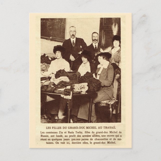 Cartão Postal Primeira Guerra Mundial, tricô para os soldados (Frente)