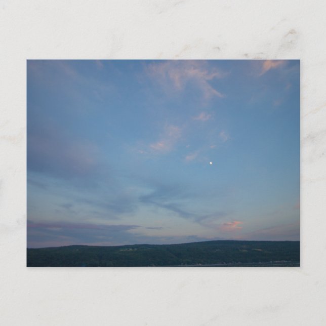 Cartão Postal Primeira noite sobre o lago de Keuka, Nova Iorque (Frente)