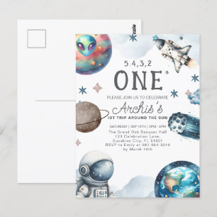 Cartão Postal Primeira Viagem ao Redor do Sol Aniversário do Ast