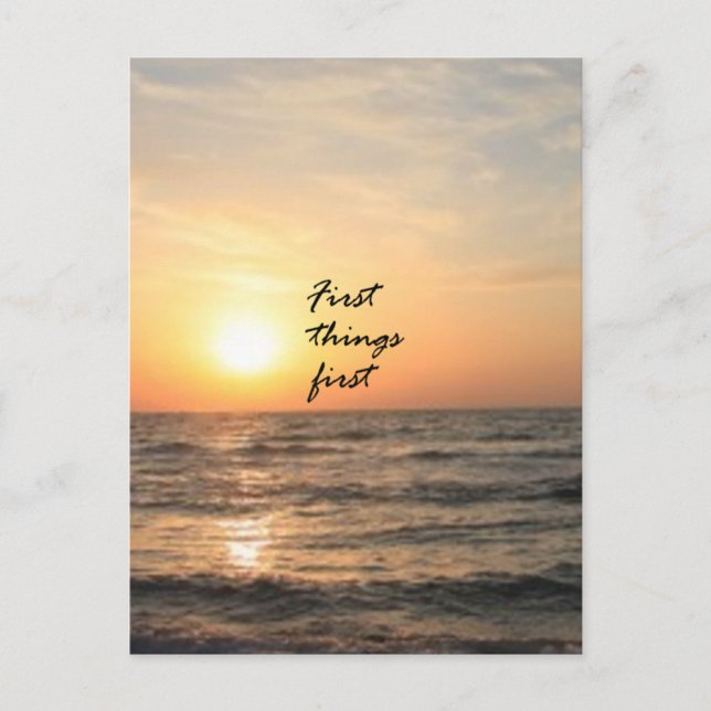Cartão Postal Primeiras Coisas (Frente)