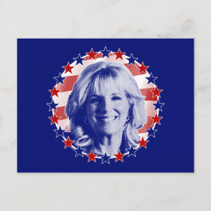 Cartão Postal Primeiras-dama Jill Biden Stars and Stripes