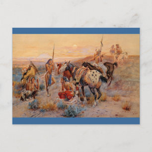 Cartão Postal Primeiras Marcas de Carroça de Charles M. Russell 