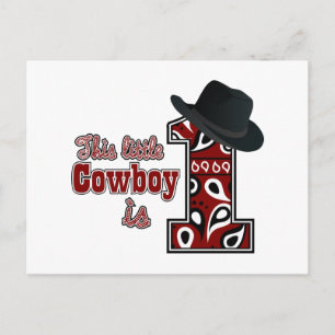 Cartão Postal Primeiro Aniversário do Cowboy