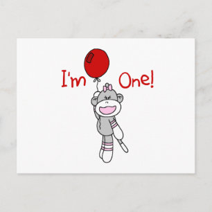 Cartão Postal Primeiro Aniversário do Macaco, Camisetas e presen