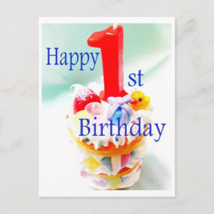 Cartão Postal Primeiro aniversario feliz