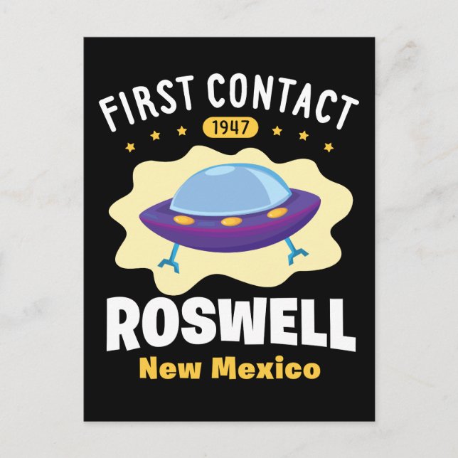 Cartão Postal Primeiro Contato Roswell Novo México Alienígena OV (Frente)