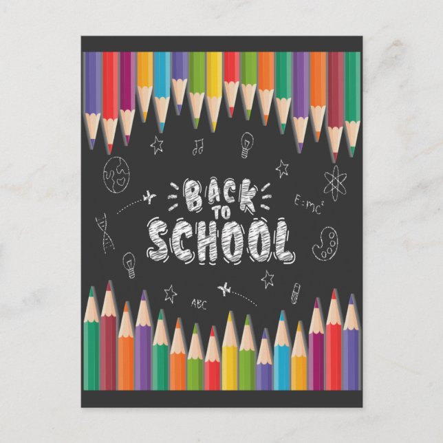 Cartão Postal Primeiro Dia De Camisa De Escola, Bem-Vindo De Vol (Frente)