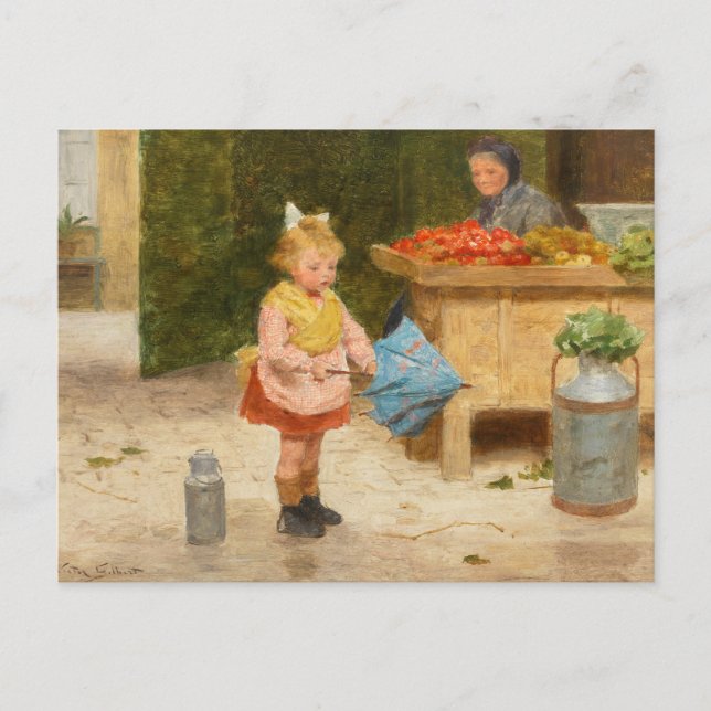 Cartão Postal Primeiro guarda-chuva | Victor Gabriel Gilbert (Frente)