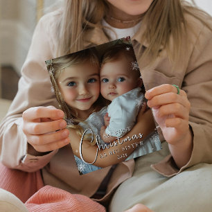 Cartão Postal Primeiro Natal Como Foto Da Irmã Grande