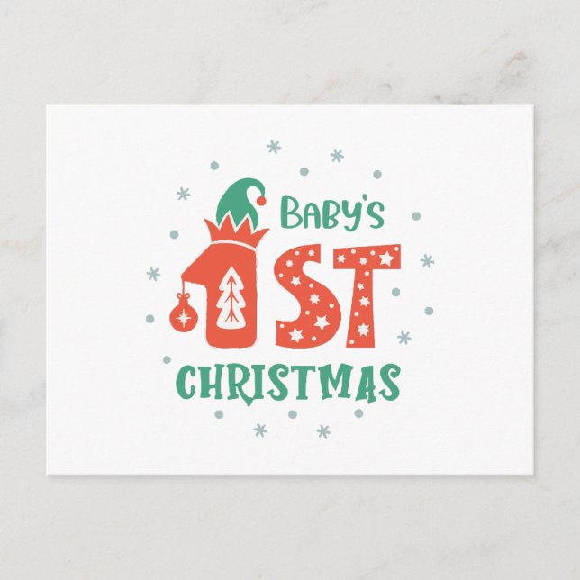 Cartão Postal Primeiro Natal do Bebê  (Frente)