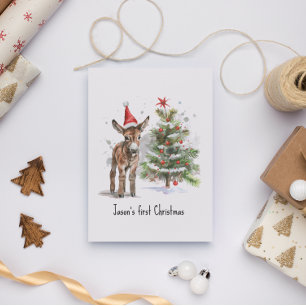 Cartão Postal Primeiro Natal do Burro Doce, personalizado