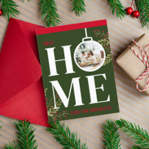 Primeiro Natal em Nova Casa Feriado Festivo Vermel