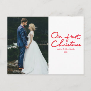 Cartão Postal Primeiro Natal   Fotos de Natal de Recém-Casados