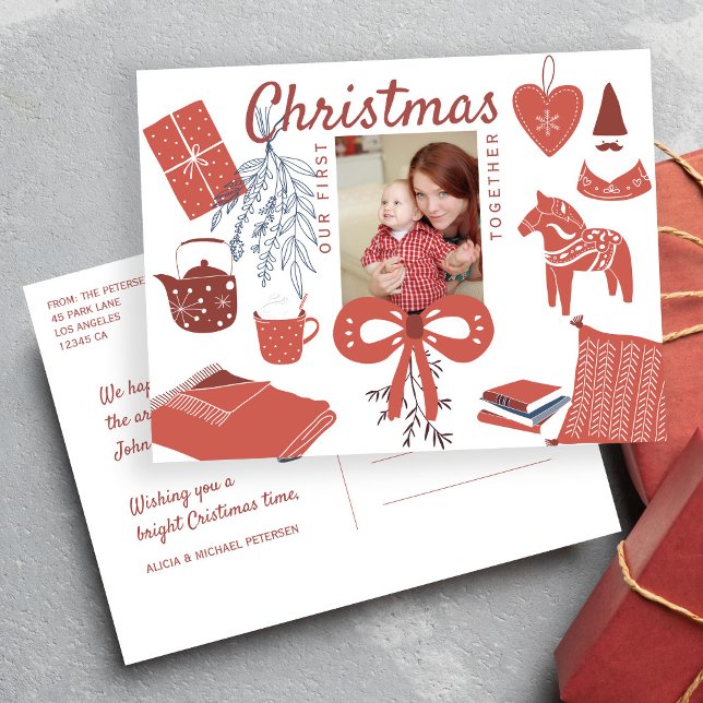 Cartão Postal Primeiro Natal junto com anúncio de nascimento de  (Criador carregado)