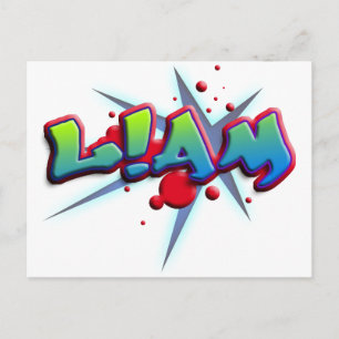 Cartão Postal Primeiro nome Liam com ! como eu