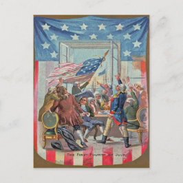 Cartão Postal Primeiro quarto da bandeira americana de julho