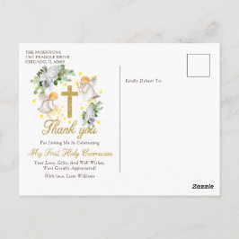Cartão Postal Primeiros Anjos Comunitários Glitter Obrigado
