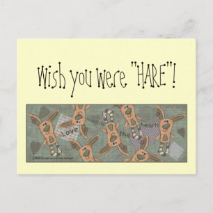 Cartão Postal Primitive Bunny