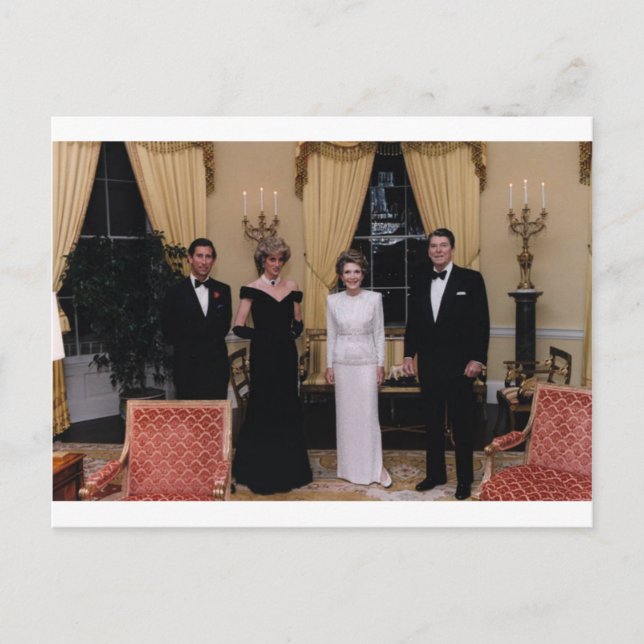 Cartão Postal Prince_Charles,_Princess_Diana,_Nancy_Reagan,_and_ (Frente)