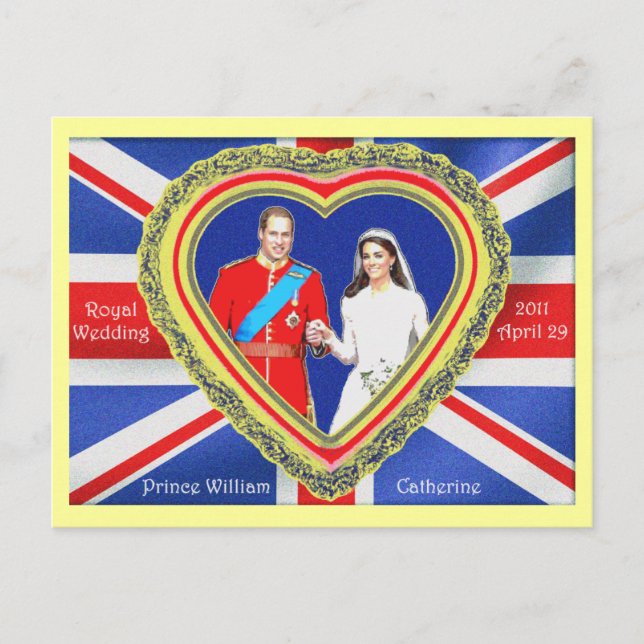 Cartão Postal Prince William e Catherine Royal Wedding (Frente)