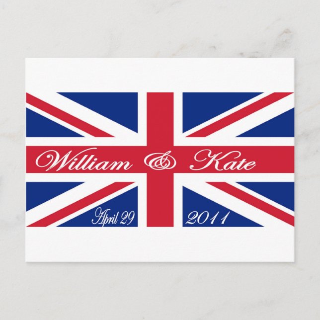 Cartão Postal Prince William e Kate (Frente)