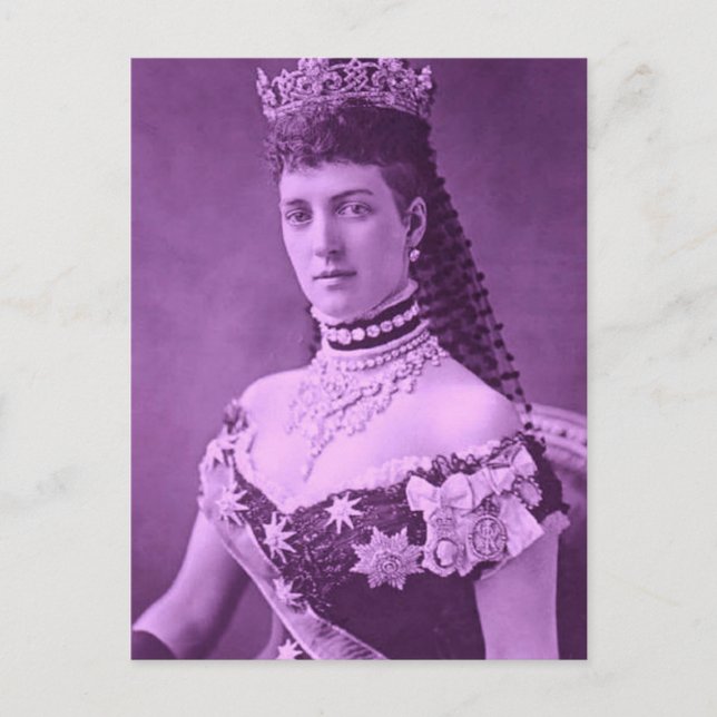 Cartão Postal Princesa Alexandra da Dinamarca na lavanda (Frente)